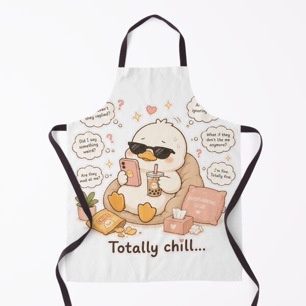 Item preview, Cute Duck Totally Chill Overthinking Mood designed and sold by Sadia Jannat.
