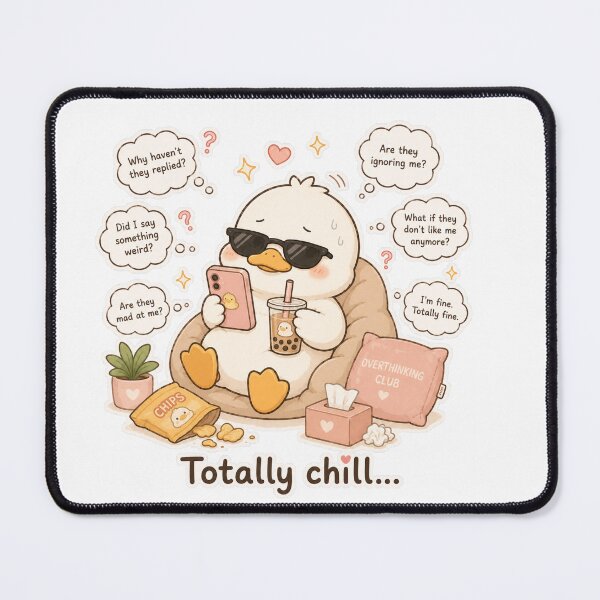 Item preview, Cute Duck Totally Chill Overthinking Mood designed and sold by Sadia Jannat.