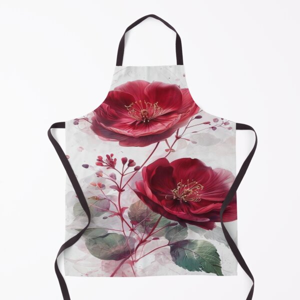 Item preview, Deep Red Botanical Floral Artwork  designed and sold by NivyasArtistry.