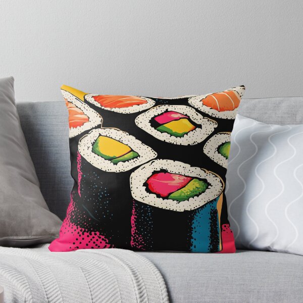 Item preview, Neon Sushi Rolls Pop Art, Bold Comic Style Colorful Japanese Art designed and sold by daila70.