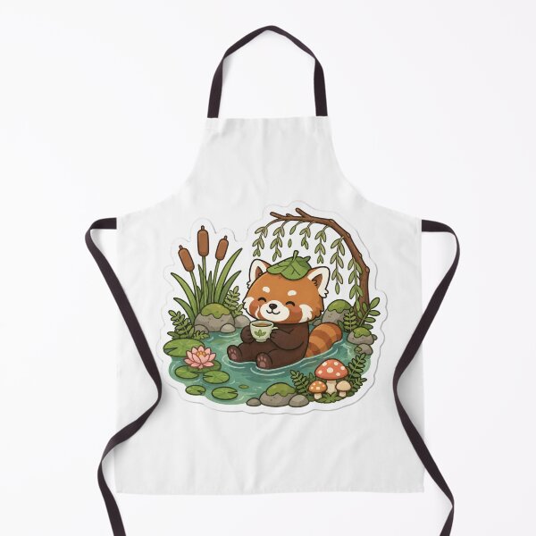 Item preview, Cute Red Panda Tea Pond Sticker designed and sold by Dark Fantasy Shop.
