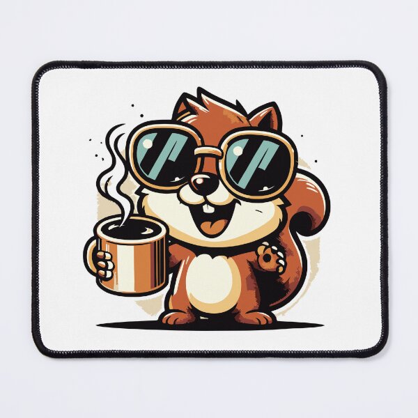 Item preview, Funny Squirrel Coffee Addict designed and sold by Retro@nimals.