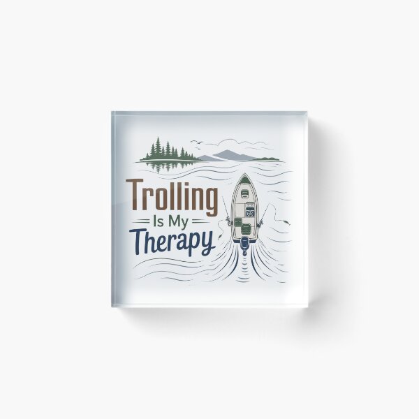Item preview, Trolling Is My Therapy Fishing T-Shirt | Lake Life Angler Humor designed and sold by ZorviqueStudio.