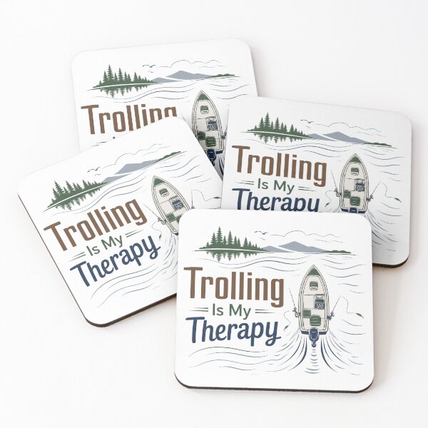 Item preview, Trolling Is My Therapy Fishing T-Shirt | Lake Life Angler Humor designed and sold by ZorviqueStudio.