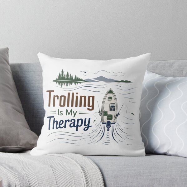 Item preview, Trolling Is My Therapy Fishing T-Shirt | Lake Life Angler Humor designed and sold by ZorviqueStudio.