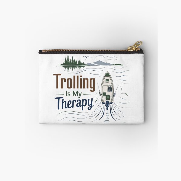 Item preview, Trolling Is My Therapy Fishing T-Shirt | Lake Life Angler Humor designed and sold by ZorviqueStudio.