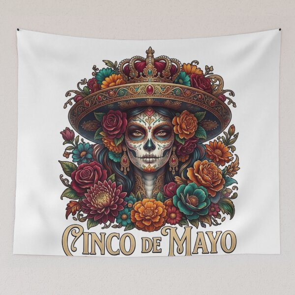 Item preview, Cinco de Mayo Floral Calavera Catrina designed and sold by ZENVIRART.