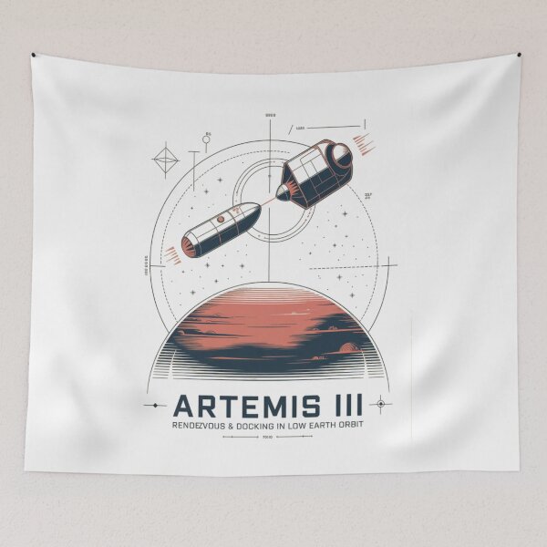 Item preview, Artemis 3 - low earth orbit - moon mission - crewed mission - spaceflight - astronaut - crewed lunar flyby - rocket - spacecraft - capsule - orbit - exploration - lunar - moon lover  designed and sold by JansenGS.