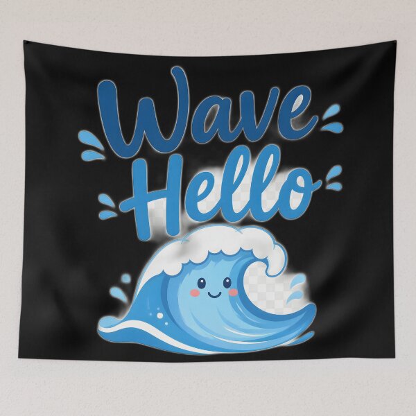Item preview, Wave Hello Beach Quote designed and sold by SVARCreations.