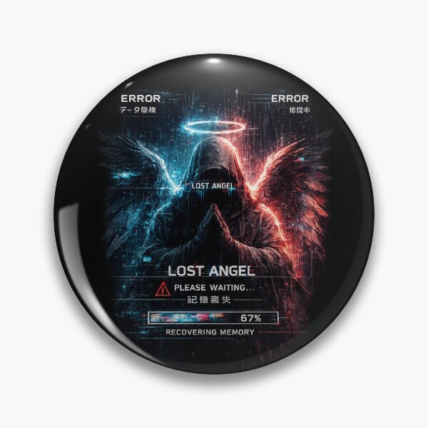 Aperçu de l'œuvre Art cyberpunk Lost Angel Dark Angel Glitch Esthétique de science-fiction créée et vendue par NeonVoid Studio.