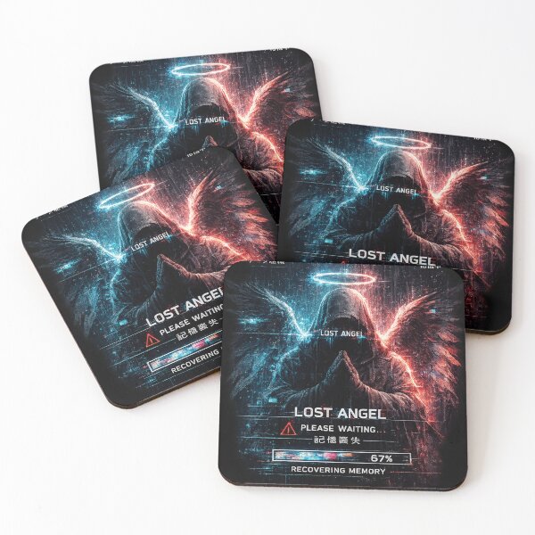 Aperçu de l'œuvre Art cyberpunk Lost Angel Dark Angel Glitch Esthétique de science-fiction créée et vendue par NeonVoid Studio.