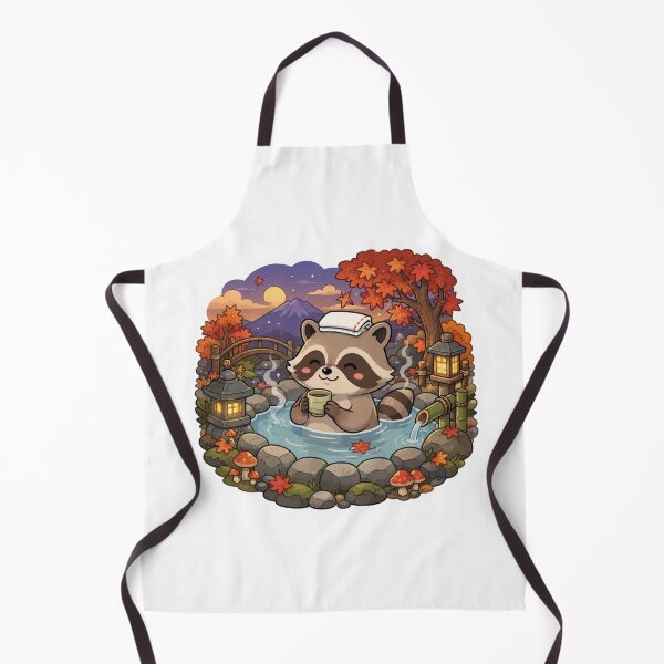 Item preview, Cozy Raccoon Hot Spring Sticker designed and sold by Dark Fantasy Shop.