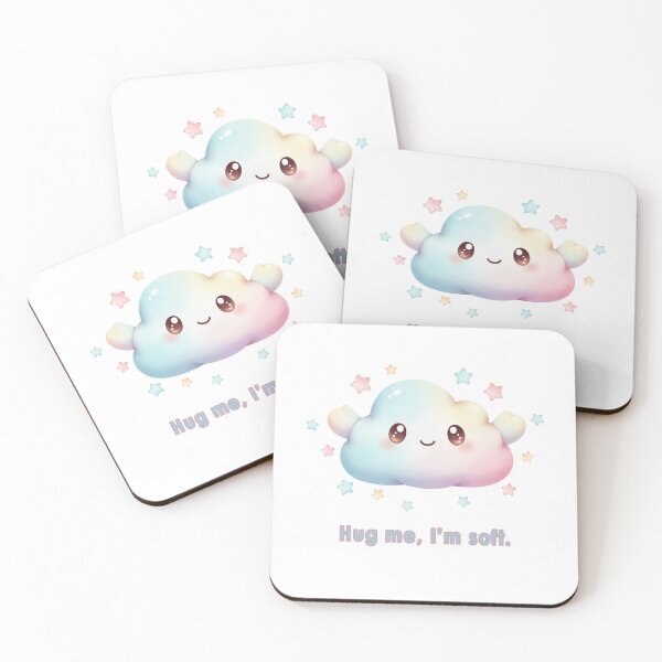 Item preview, Hug Me, I’m Soft – pastel cloud motif designed and sold by Herzbaumatelier.