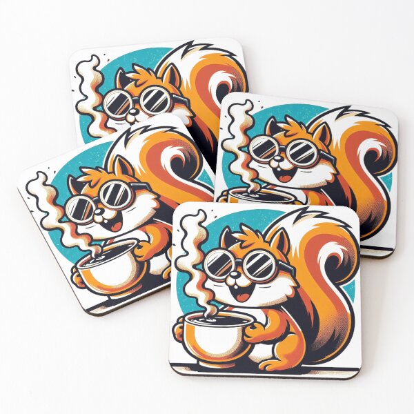 Item preview, Funny Squirrel Coffee Addict designed and sold by Retro@nimals.