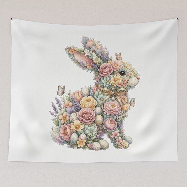 Item preview, Floral Easter Bunny Spring Botanical Silhouette designed and sold by ZENVIRART.