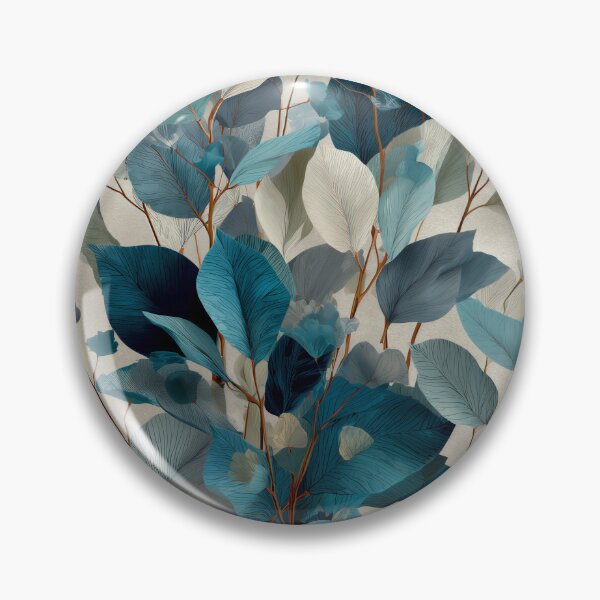 Item preview, Serene Teal and Cream Leaves | Modern Minimalist Art designed and sold by SlowRegardArt.