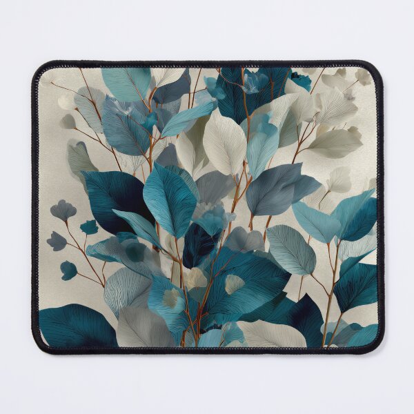 Item preview, Serene Teal and Cream Leaves | Modern Minimalist Art designed and sold by SlowRegardArt.