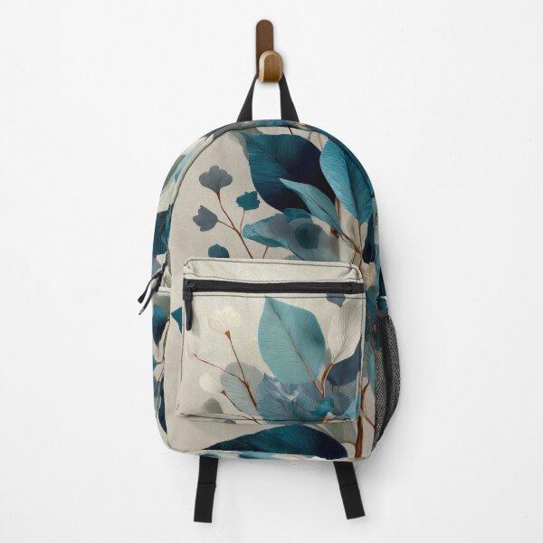 Item preview, Serene Teal and Cream Leaves | Modern Minimalist Art designed and sold by SlowRegardArt.