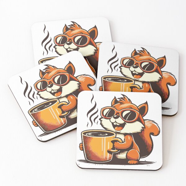 Item preview, Funny Squirrel Coffee Addict designed and sold by Retro@nimals.