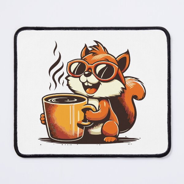 Item preview, Funny Squirrel Coffee Addict designed and sold by Retro@nimals.