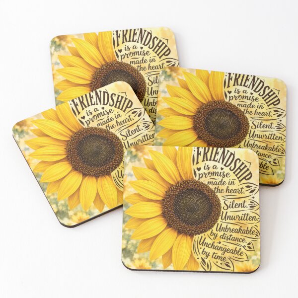 Item preview, Sunflower Field With Friendship Quote designed and sold by Maria Dryfhout.