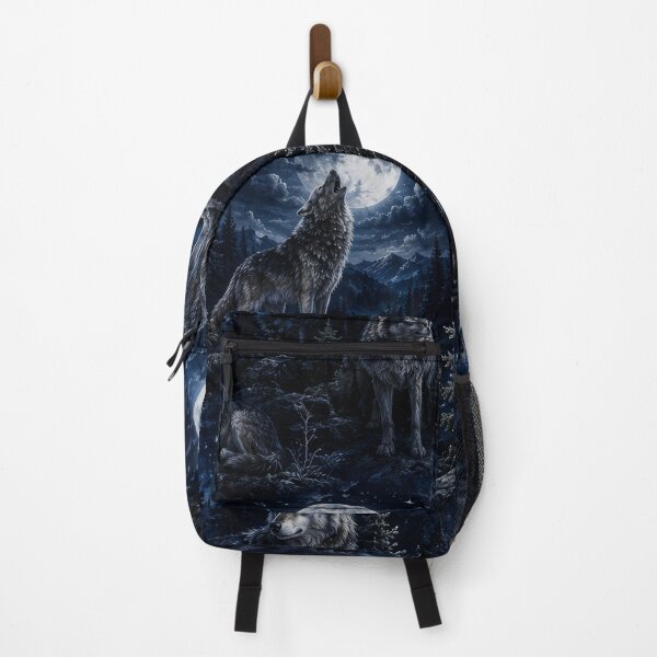 Item preview, Moonlit Wolves Pine Forest Fantasy Artwork designed and sold by ArtComixHaven.
