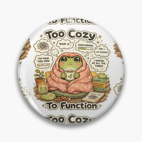 Item preview, Overthinking Frog – Too Cozy To Function | Cozy Kawaii Anxiety Frog designed and sold by Clothes With Smiling Animals Walt Gral.