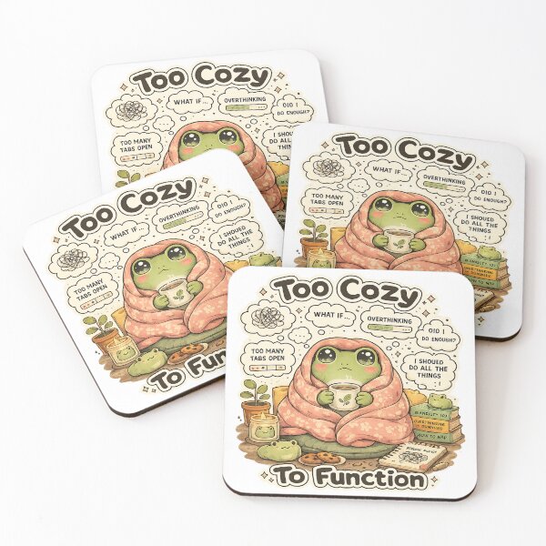 Item preview, Overthinking Frog – Too Cozy To Function | Cozy Kawaii Anxiety Frog designed and sold by Clothes With Smiling Animals Walt Gral.
