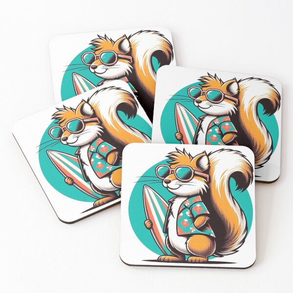 Item preview, Retro Squirrel Surfing designed and sold by Retro@nimals.