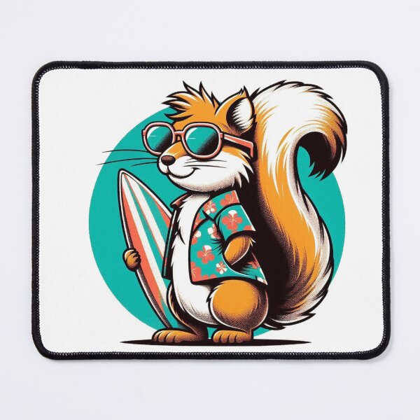 Item preview, Retro Squirrel Surfing designed and sold by Retro@nimals.