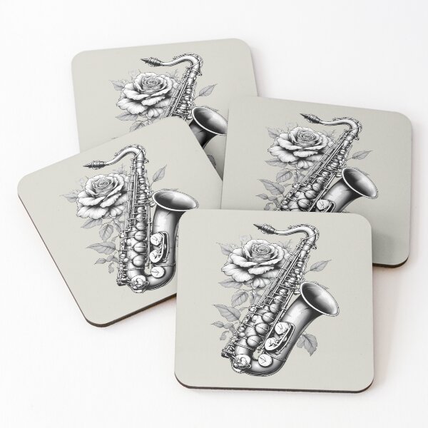 Item preview, Saxophone in Rose Embrace - World Music Day and Botanical designed and sold by Art-Arcade6.