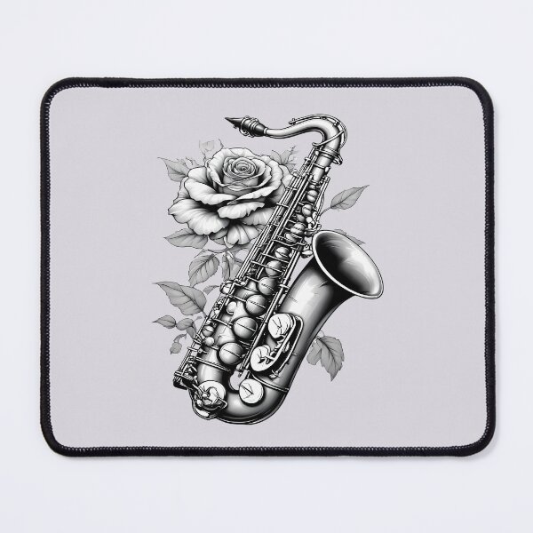 Item preview, Saxophone in Rose Embrace - World Music Day and Botanical designed and sold by Art-Arcade6.