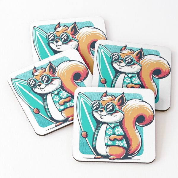 Item preview, Retro Squirrel Surfing designed and sold by Retro@nimals.