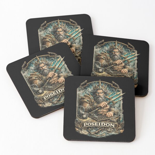 Item preview, Poseidon Gaming God Greek Mythology Programmer Sea King Art designed and sold by NeonVoid Studio.
