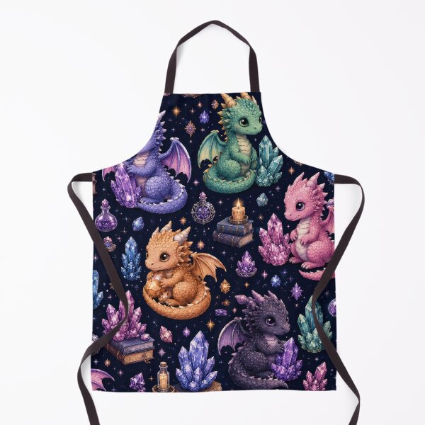 Item preview, Cute Crystal Dragons Fantasy Pattern Artwork designed and sold by ArtComixHaven.