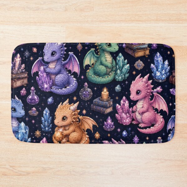 Item preview, Cute Crystal Dragons Fantasy Pattern Artwork designed and sold by ArtComixHaven.