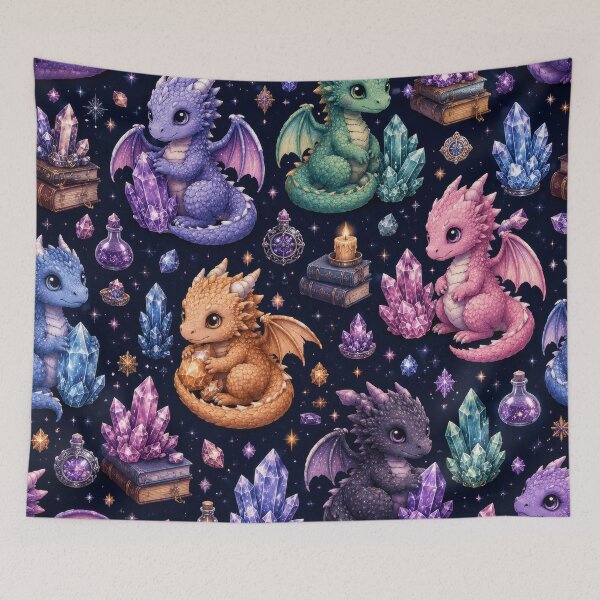 Item preview, Cute Crystal Dragons Fantasy Pattern Artwork designed and sold by ArtComixHaven.
