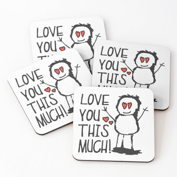Item preview, Love You This Much - Heart Eyes Stick Figure Doodle designed and sold by AnAzArt.