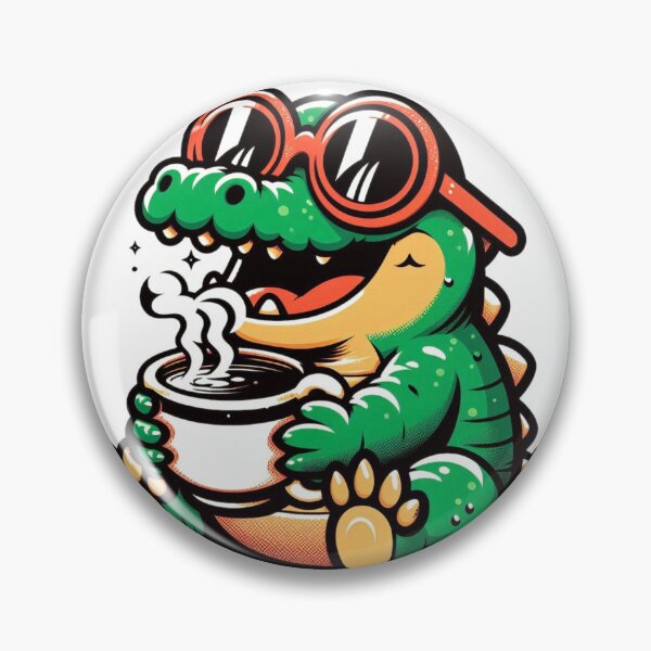 Item preview, Funny Crocodile Coffee Addict designed and sold by Retro@nimals.