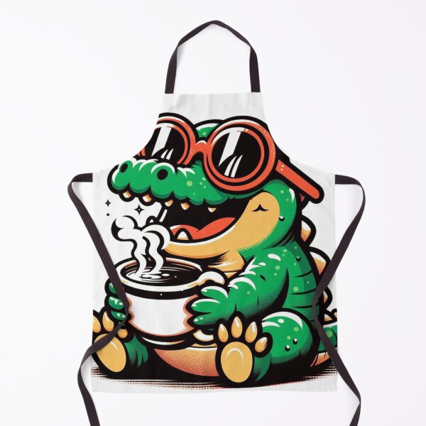Item preview, Funny Crocodile Coffee Addict designed and sold by Retro@nimals.