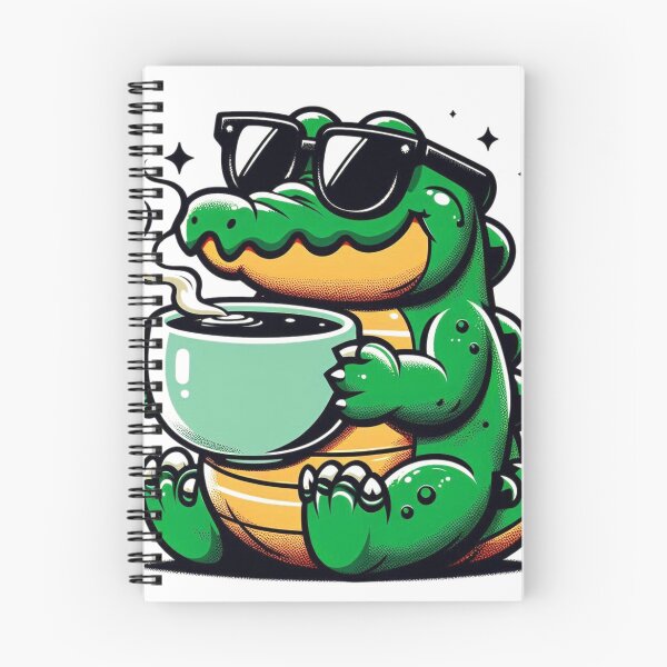 Item preview, Funny Crocodile Coffee Addict designed and sold by Retro@nimals.