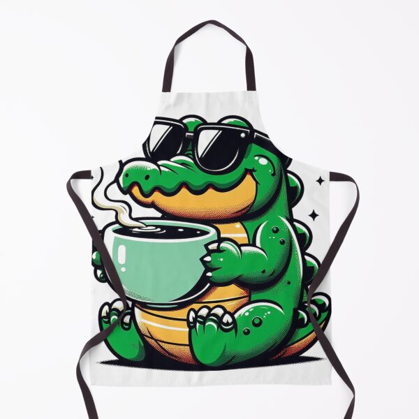 Item preview, Funny Crocodile Coffee Addict designed and sold by Retro@nimals.