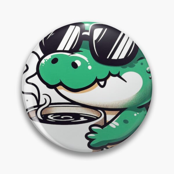 Item preview, Funny Crocodile Coffee Addict designed and sold by Retro@nimals.
