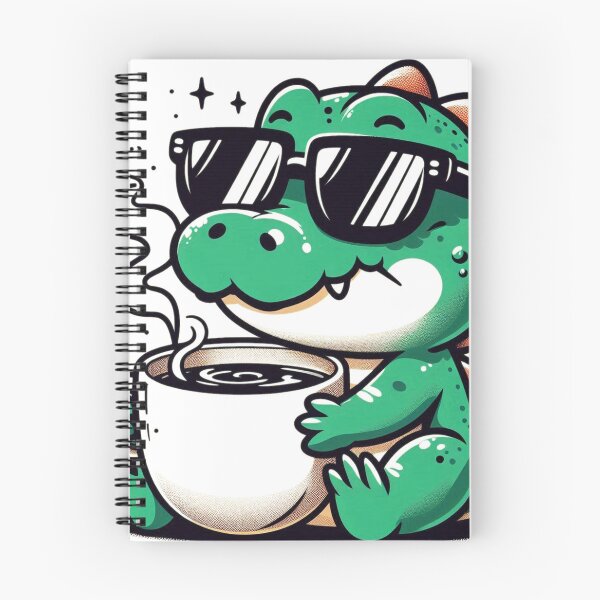 Item preview, Funny Crocodile Coffee Addict designed and sold by Retro@nimals.