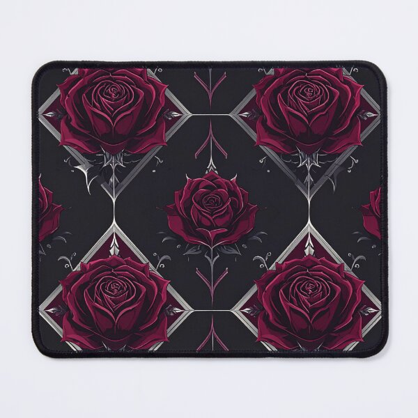 Item preview, Gothic Rose Burgundy Silver Geometric Seamless Pattern designed and sold by Grainwork.