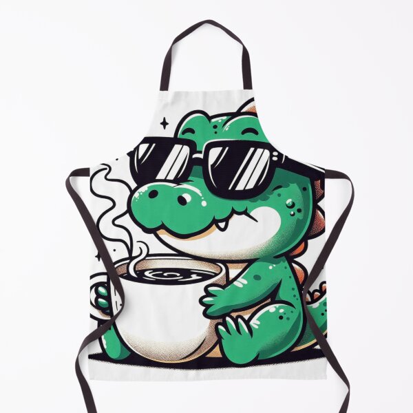 Item preview, Funny Crocodile Coffee Addict designed and sold by Retro@nimals.
