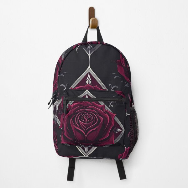 Item preview, Gothic Rose Burgundy Silver Geometric Seamless Pattern designed and sold by Grainwork.