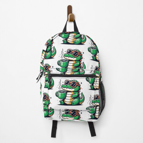 Item preview, Funny Crocodile Coffee Addict designed and sold by Retro@nimals.