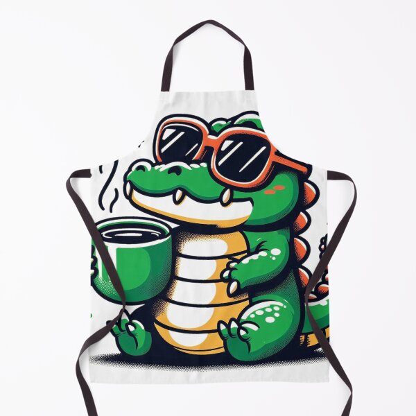 Item preview, Funny Crocodile Coffee Addict designed and sold by Retro@nimals.