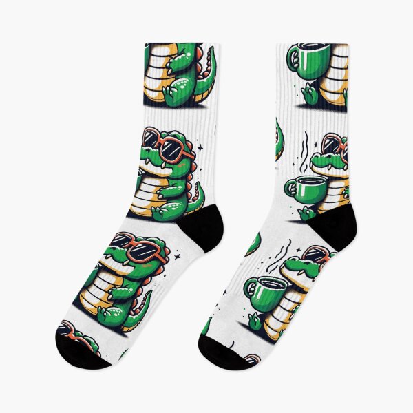 Item preview, Funny Crocodile Coffee Addict designed and sold by Retro@nimals.